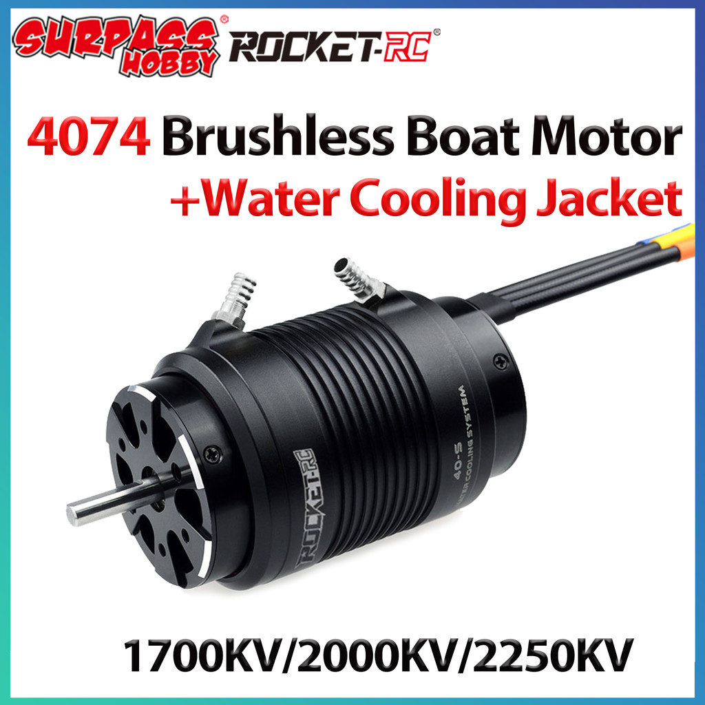 Rocket-RC 4074 1700KV 2000KV 2250KV มอเตอร์ไร้แปรงเซนเซอร์กันน้ํา 40-S เสื้อแจ็คเก็ตระบายความร้อนด้วยน้ําสําหรับ 1000 มม. (หรือเหนือ) RC เรือ