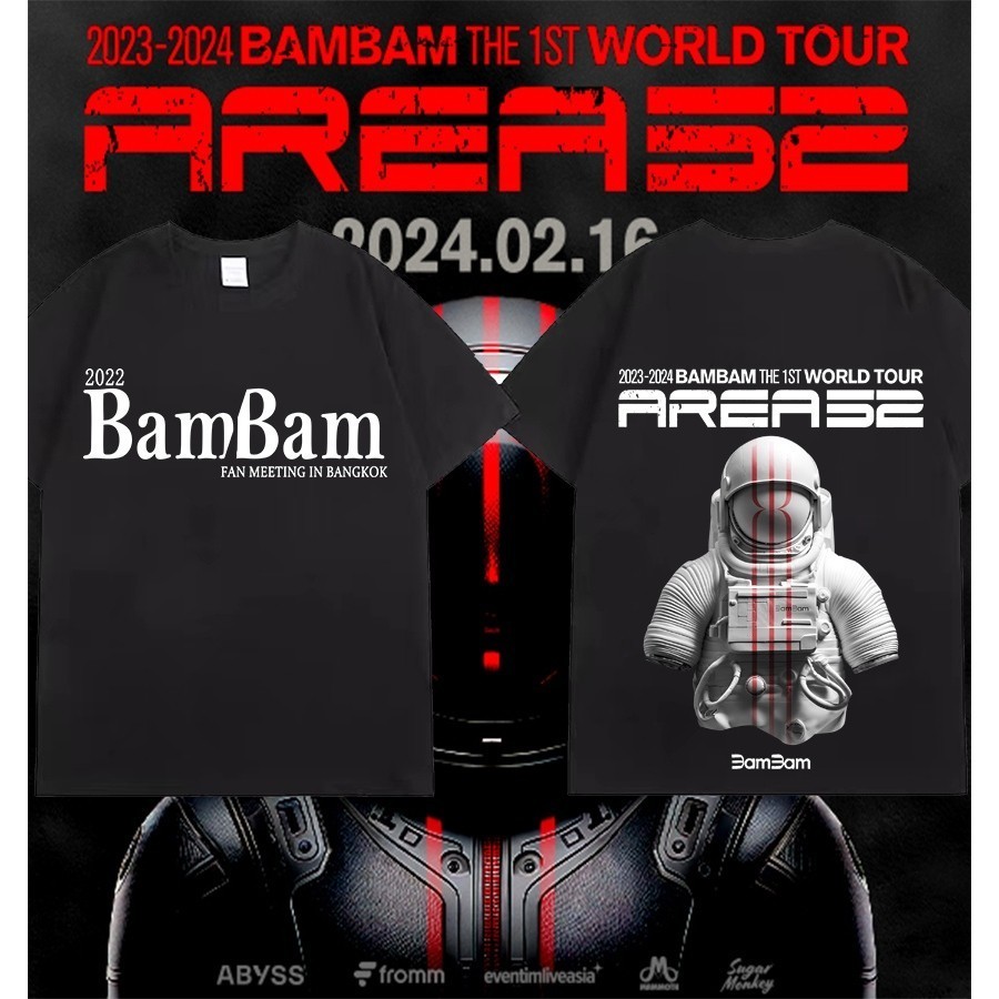 🦪 💯 🤗 คอนเสื้อ BamBam KPOP BamBam คอนเสิร์ต เดี่ยวครั้งแรก แบมแบม เสื้อยืดผ้า Cotton 100%