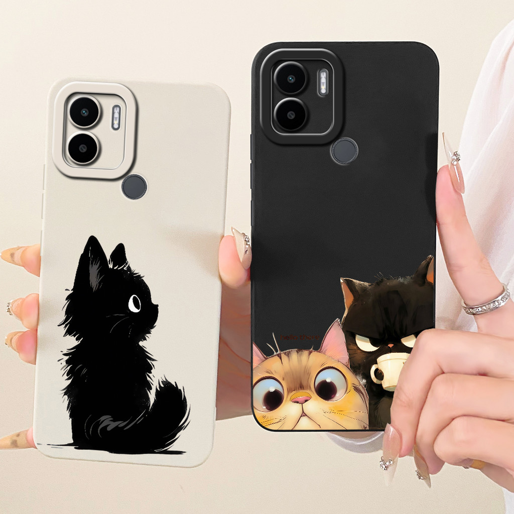 สําหรับ Xiaomi Redmi A1+ A2+ A1 A2 Plus เลนส์ป้องกันกรณีแมวน่ารักการ์ตูนซิลิโคนอ่อนนุ่มเคสโทรศัพท์
