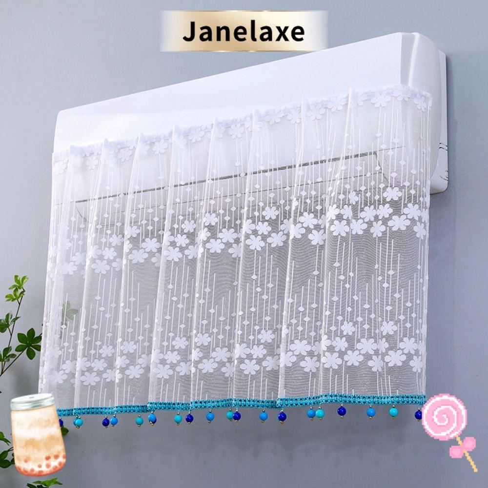 JANELAXE กันฝุ่นแขวน, ลูกไม้ดอกไม้เย็บปักถักร้อย Anti-direct Blowing Air Conditioner ฝาครอบกันลม,ล้างทําความสะอาดได้ Universal ขนาดเครื่องปรับอากาศผ้าม่านตกแต่งห้องนอน