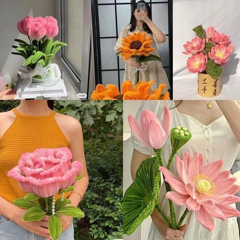 ลวดกำมะหยี่ DIY 100Pcs พร้อมส่งจากไทย ลวดกํามะหยี่ขนฟู เส้นขนฟู ลวดกำมะหยี่หนาพิเศษ คละสี สีพาสเทล สีสันสดใส - รูปที่ 6