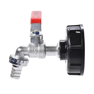 IBC Tote Adapter S60x6 ถึง 16 มม. ขั้วต่อท่อ | ก๊อกน้ําโลหะเชื่อมต่ออย่างรวดเร็วสําหรับคอลเลกชันน้ําฝนและสวนชลประทาน