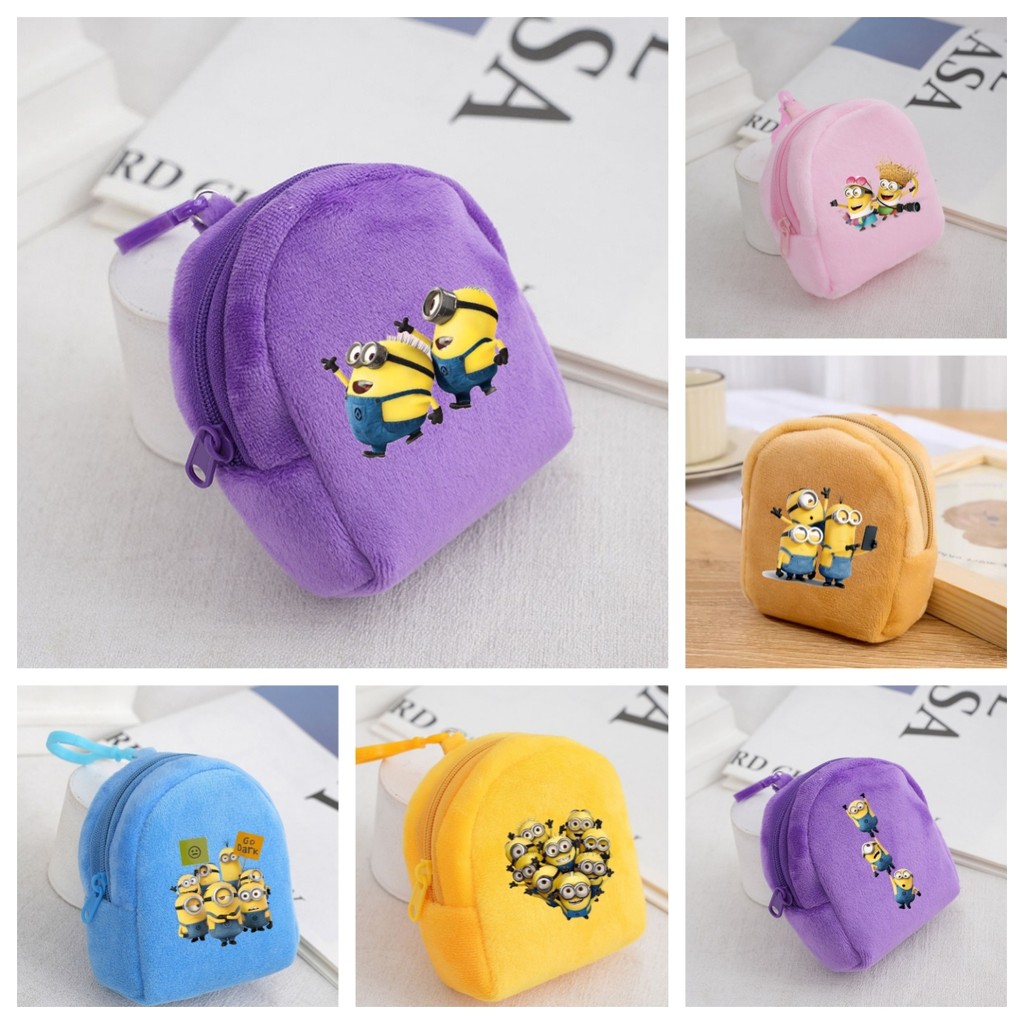 กระเป๋าเงินตุ๊กตา Minions สไตล์อนิเมะ พวงกุญแจน่ารักสำหรับใส่เหรียญ