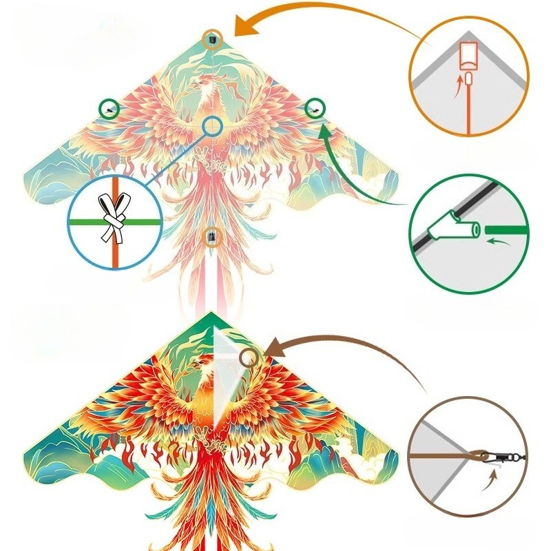 COD รุ่นใหม่ ว่าวพลาสติก ว่าวฟีนิกซ์ 1.6m พร้อมสายว่าว ของเล่นกลางแจ้ง ของเล่นเด็ก - รูปที่ 3