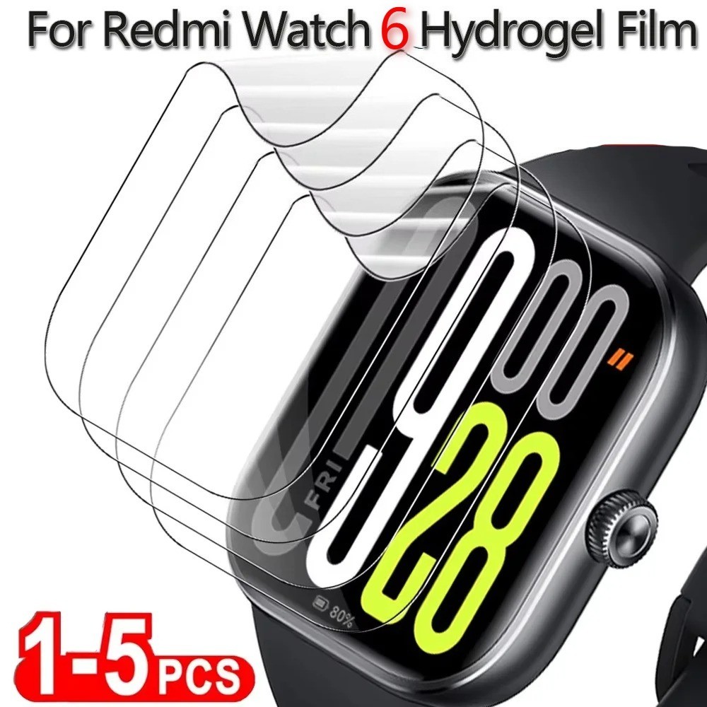 Hydrogel ฟิล์มป้องกันสําหรับ Redmi Watch 6 นาฬิกาฟิล์มป้องกันที่ชัดเจนแบบเต็มหน้าจอ Protecto สําหรับ Xiaomi Redmi Watch 5 6