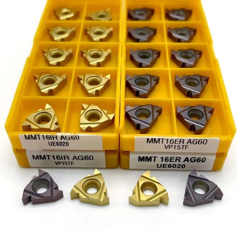 10pcs MMT16ER MMT16IR AG60 VP15TF UE6020 คาร์ไบด์แทรก MMT 16ER 16IR ด้ายเปลี่ยนเครื่องมือแทรกเครื่องกลึง CNC เครื่องมือ