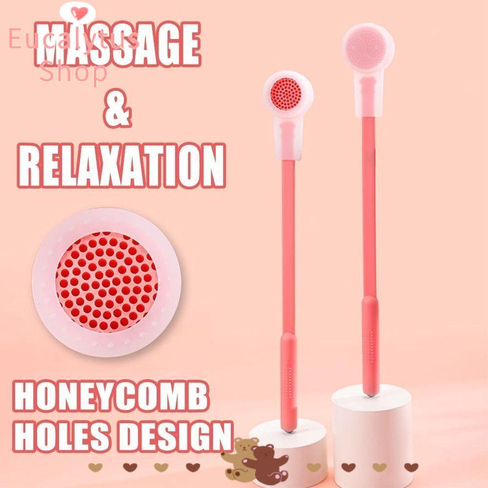 EUCALYTUSS Body Massager, ซิลิโคนบรรเทาความเมื่อยล้า Gua Sha นวด Stick,ทนทานด้ามยาวผ่อนคลายคอกลับนวด