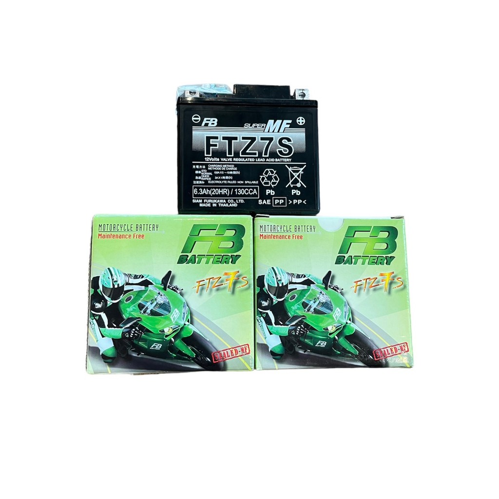 FB BATTERY FTZ7S แบตเตอรี่แห้ง (7แอมป์) GPX CBR150, PCX, CLICK125i บางปี , YZF450, SUZUKI RAIDER150