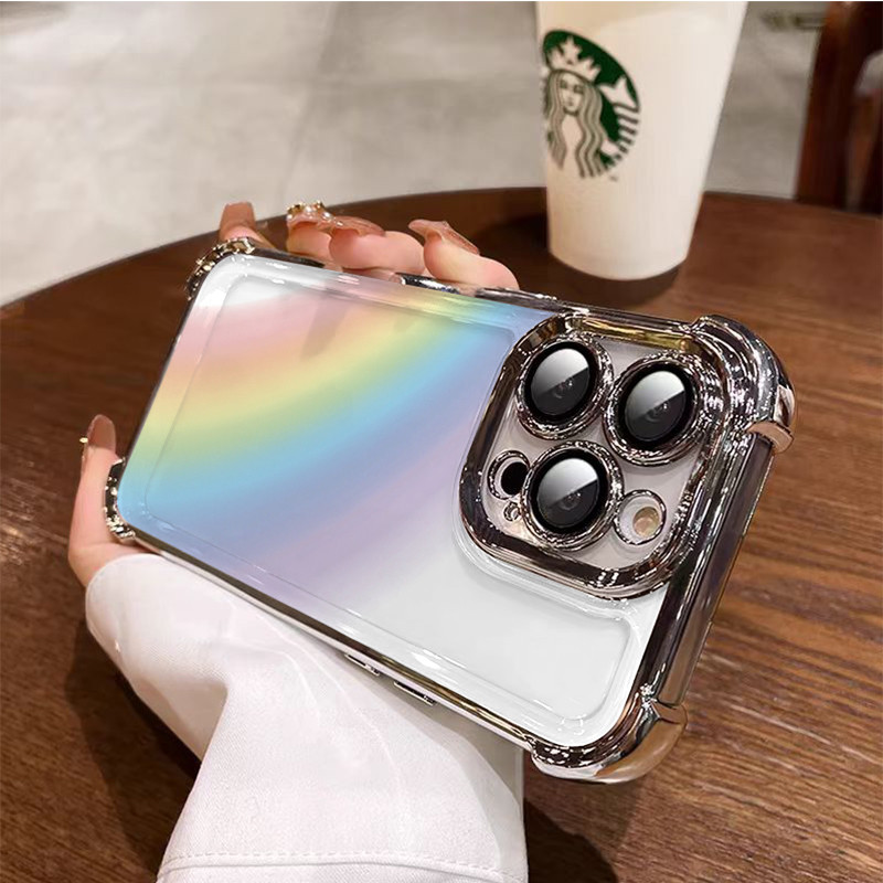 3 in1 Rainbow สําหรับ Oppo Reno 10 10pro 9 9pro1111f 11pro 12 12pro12f เคสโทรศัพท์ Soft Anti fall กร