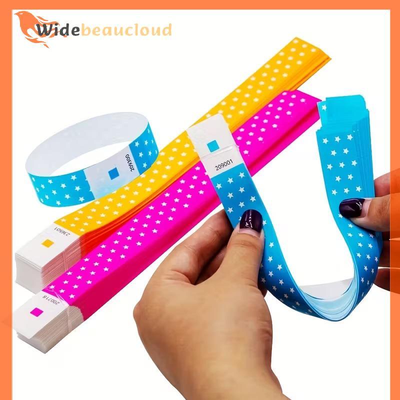 Widebeaucloud 50/100 ชิ้นสายรัดข้อมือกระดาษ Neon Star Tear-Proof สร้อยข้อมือกิจกรรมแบบใช้แล้วทิ้งสําหรับคอนเสิร์ต เทศกาล งานปาร์ตี้ วันหยุด ราคา ถูกที่สุด ดีลบีเคเค แกลเลอรีภาพที่ 8