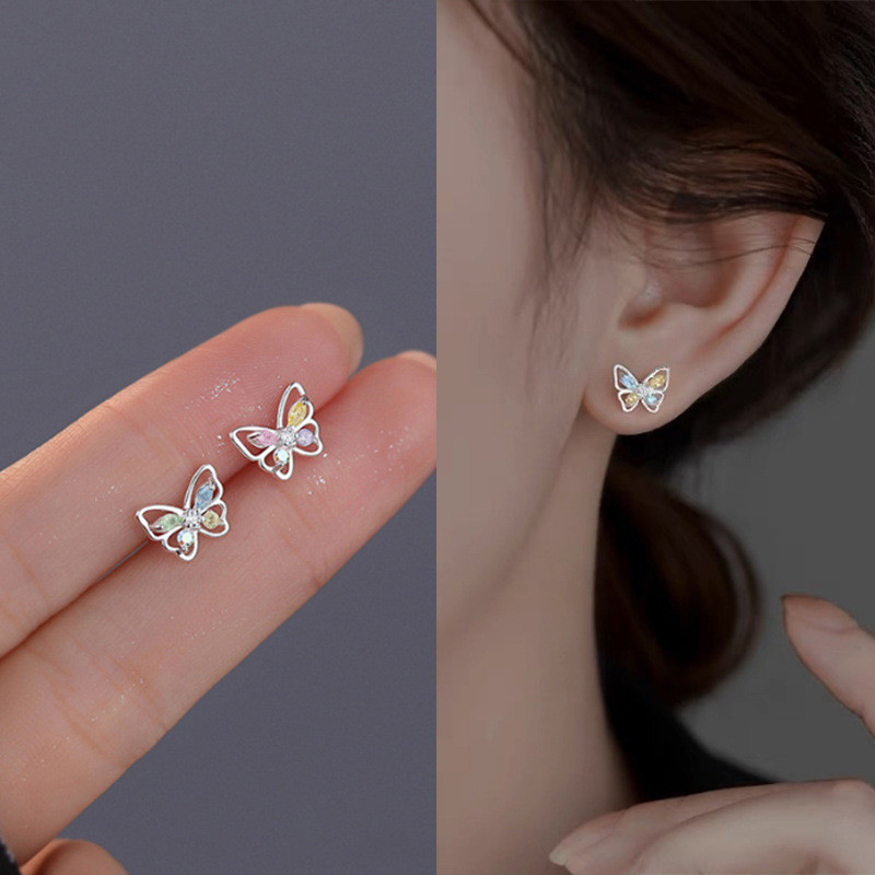 2025 ต่างหูแฟชั่น Symphony Zircon ต่างหูผีเสื้อ