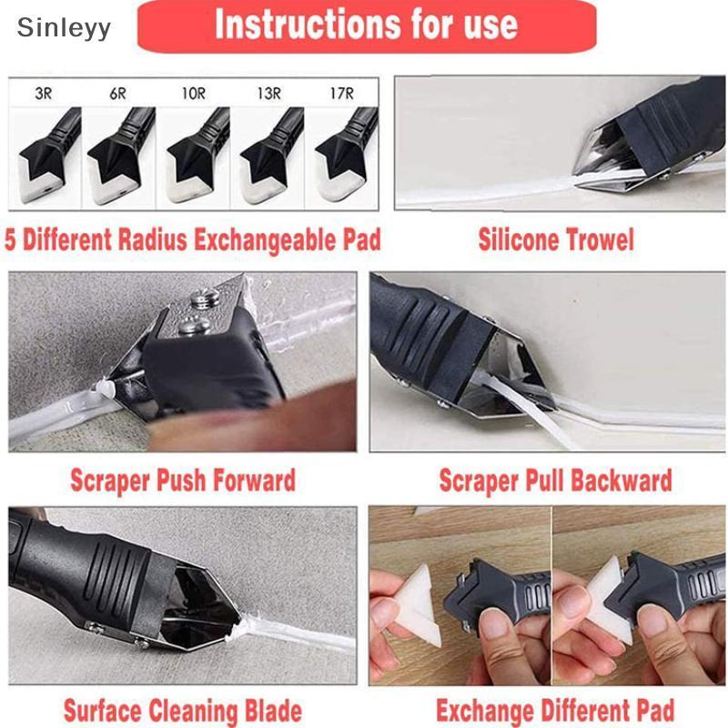 NLE 1 ชุดกาวหัวฉีด Applicator ซิลิโคน Scraper Sealant กาว Smooth Remover ชุดเครื่องมือชั้น Caulk Finisher Grout อุปกรณ์เสริม N