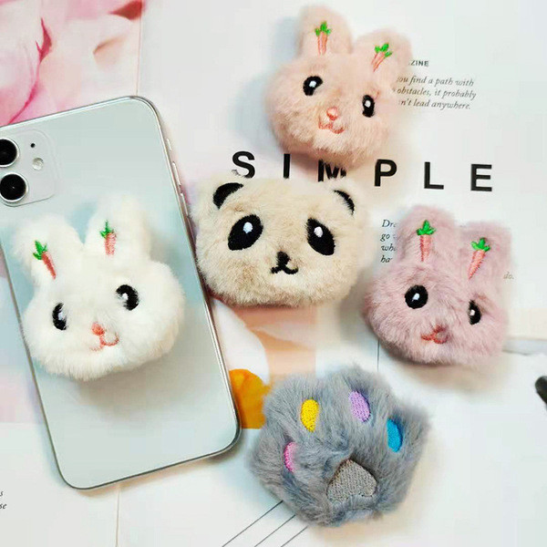 giptok แม่เหล็ก ตุ๊กตาตุ๊กตาเกาหลีที่วางโทรศัพท์มือถือรูปกระต่ายติดห่วงพับได้กรอบรองรับแบบพับเก็บได้