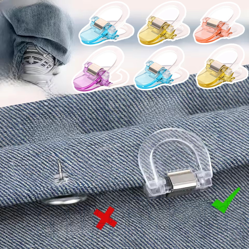 No เย็บ Hem คลิปสําหรับกางเกง 8-Pack, ผ้าที่มองไม่เห็นปลอดภัยเครื่องมือปรับสําหรับกางเกงกางเกงยีนส์ก