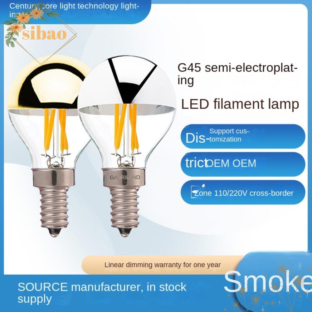 SIBAO หลอดไฟคริสตัล, หลอดไฟ LED กึ่งชุบ 4W, 2023 E12/E14/E26/E27 หลอดไส้เทียน แสงวอร์มไวท์