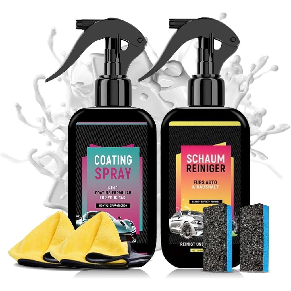 High-Quality Car Care Kit-Car สเปรย์ป้องกันฝุ่นกันน้ํา,สเปรย์ 3 in 1,ปลอดภัย 100% เหมาะสําหรับพื้นผิ