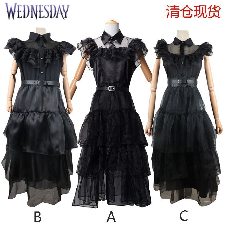 พร้อมส่ง ชุดเวนเดย์ ชุด มือ Wednesday cosplay ชุด wednesday addams costume