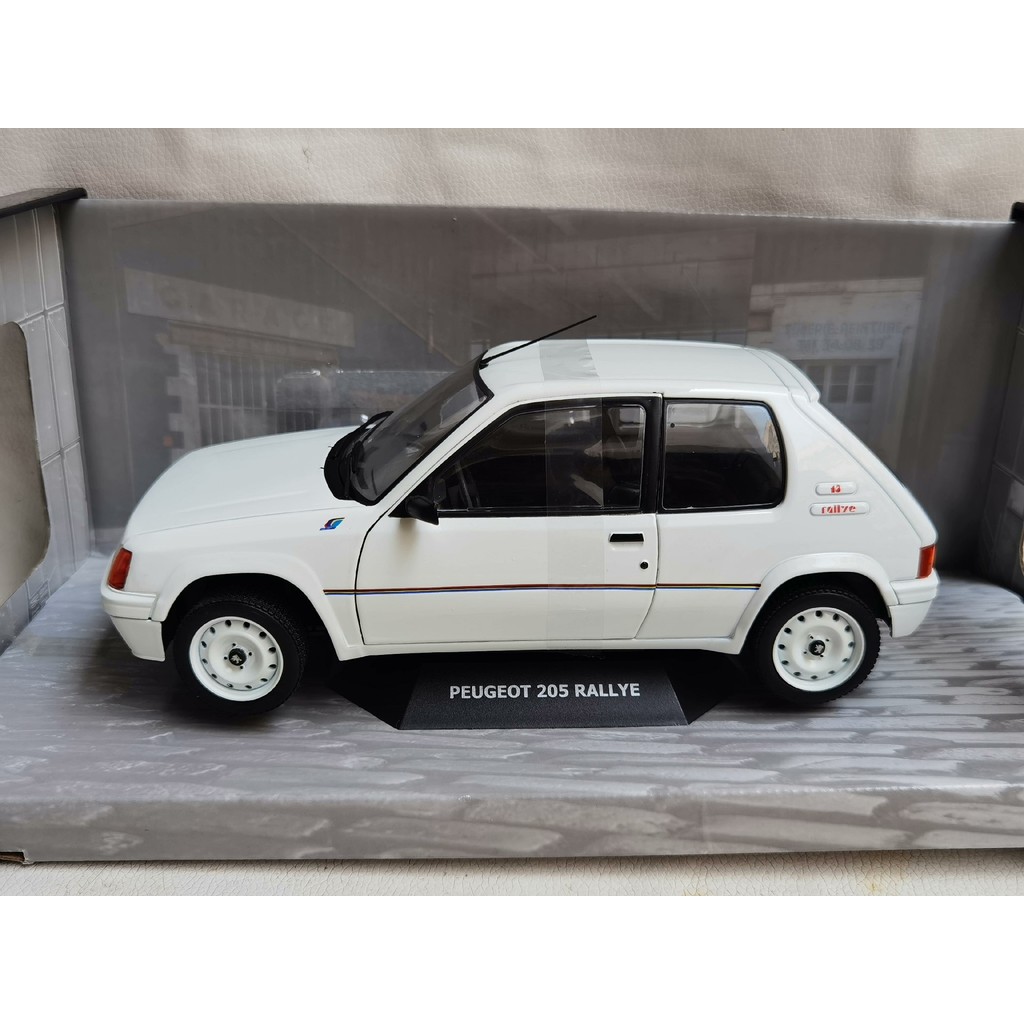 Solido 1/18 peugeot 205 RALLY MK1 โลโก้รถรุ่นโลหะผสมเปิดซ้ายขวาประตูล้อหน้าพวงมาลัยตุ่มสีกล่องบรรจุภ