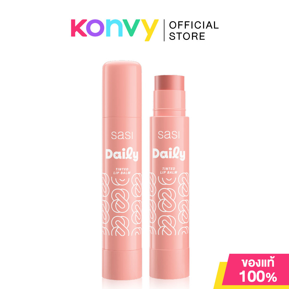 SASI Daily Tinted Lip Balm 3.5g #01 Peachy Pop ทินท์เนื้อบาล์ม ศศิ บำรุงล้ำลึก มอบสีระเรื่อธรรมชาติ.
