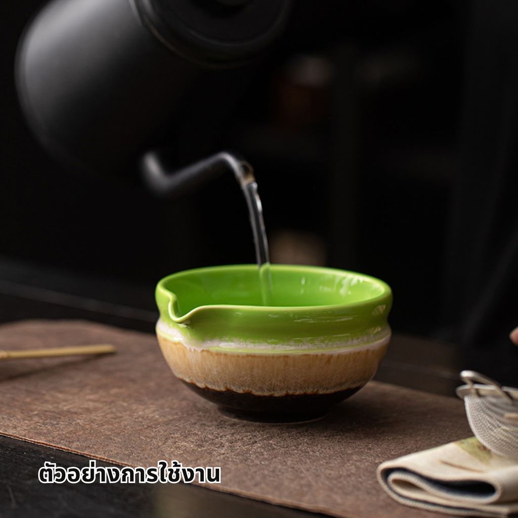 🍵ชุดชามมัทฉะ (2ชิ้น) ชุดชงชาญี่ปุ่น วัสดุคุณภาพสูง เซรามิก สแตนเลส ไม้ไผ่ ดีไซน์สวยงาม ใช้ชงชาเขียวและมัทฉะได้ - รูปที่ 2