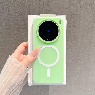 สําหรับเคสโทรศัพท์ Vivo x300 x200pro สีเรียบง่ายแม่เหล็ก Frosted x100 Jelly เคสป้องกัน 2 in 1