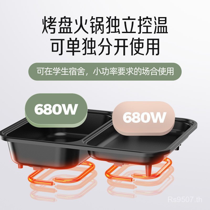 กระทะบาร์บีคิวนักเรียนหม้อบาร์บีคิวไม่ติดหอพักความร้อนไฟฟ้า110โวลต์มัลติฟังก์ชั่รุ่นไต้หวันเตาย่างไฟ