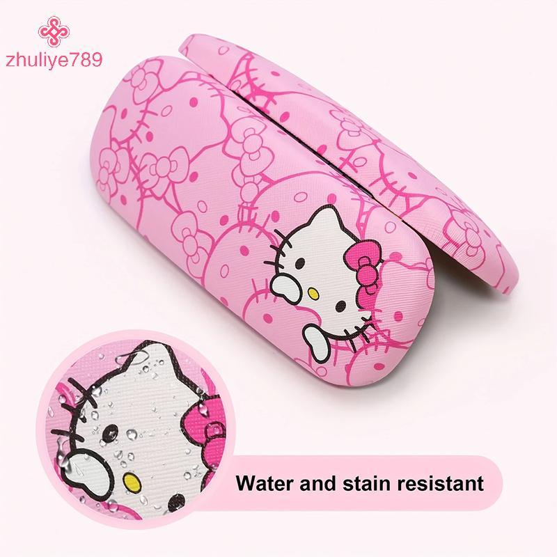 <zhuliye789>น่ารักHello Kittyพิมพ์แว่นตากรณีการ์ตูนKT Catกล่องเก็บแว่นตาแบบพกพาแว่นตากันแดดกรณีเทศกา