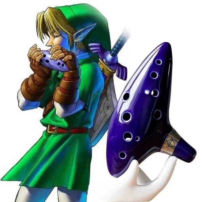 Legend of Zelda Ocarina of Time - 12 Hole Alto C Ocarina พร้อมหนังสือคําแนะนําภาษาอังกฤษ