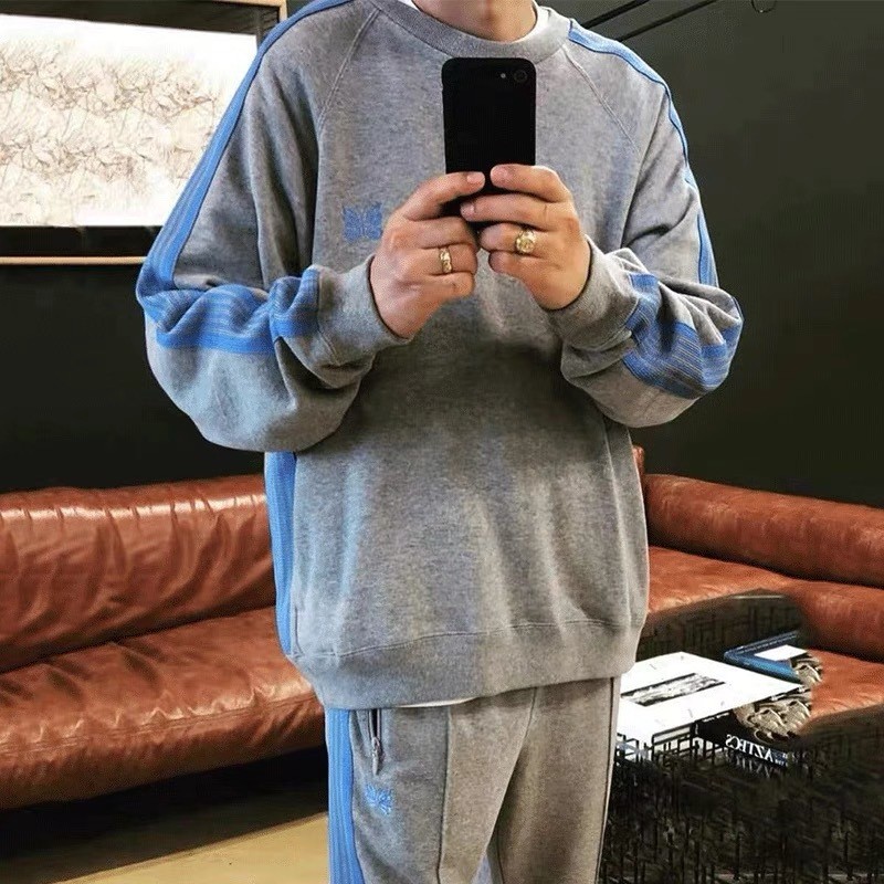 NEEDLES TRACK Embroidered Ribbon Long Pants Sweatshirt Unisex Japanese Style Casual Sports Pants Set