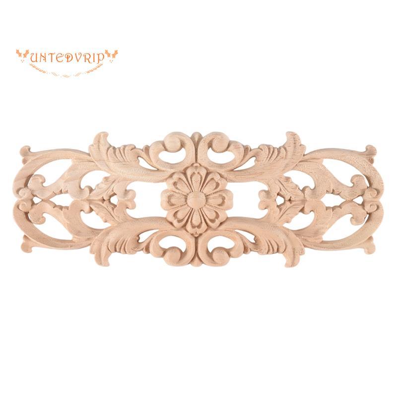 [Quick U]ยางไม้แกะสลักApplique Retroเฟอร์นิเจอร์งานฝีมือตกแต่งใหม่ (22.5*8ซม.)