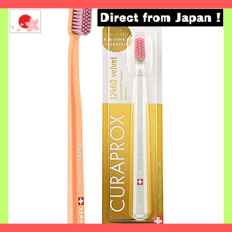 CURAPROX CS12460 Velvet Toothbrush - Assorted Colors, 12,460 Bristles, Blister Pack (Random Set of 1