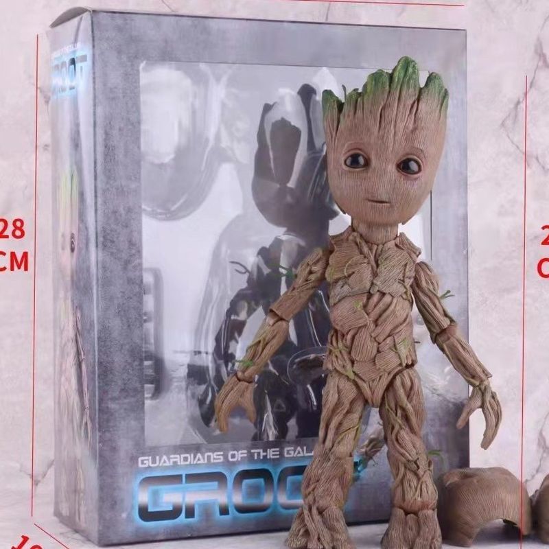 Galaxy Guard อะนิเมะตัวละครรุ่น Groot ตุ๊กตารุ่นตกแต่ง Little Tree Person Groot Joint ตุ๊กตาเคลื่อนย