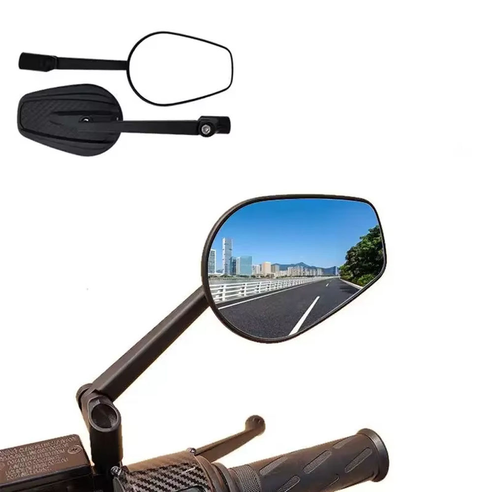 รถจักรยานยนต์คาร์บอนไฟเบอร์แท้ retro universal กระจกมองหลังและกระจกถอยหลังสําหรับ YAMAHA Honda CB130