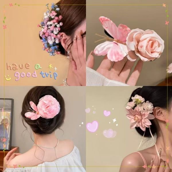 Wuyinmeiyuan~Liu Yifei อาหารค่ําสไตล์เดียวกัน Gypsophila ดอกไม้จําลอง Headdress หรูหราประณีตหมอกซ่อน