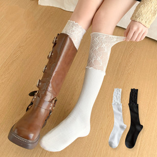 จัดส่งจากประเทศไทย🎀 ถุงเท้ายาวเหนือเข่าสไตล์ญี่ปุ่น JK ถุงเท…