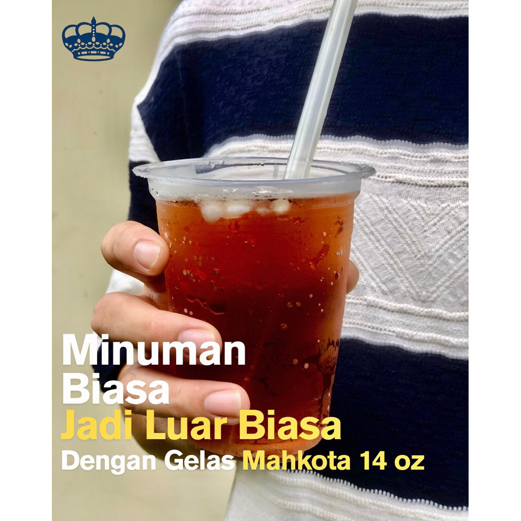 ถ้วยพลาสติก PP POP ใส 12oz 14oz 16oz THICK ยี่ห้อ MAHKOTA 50 ชิ้น