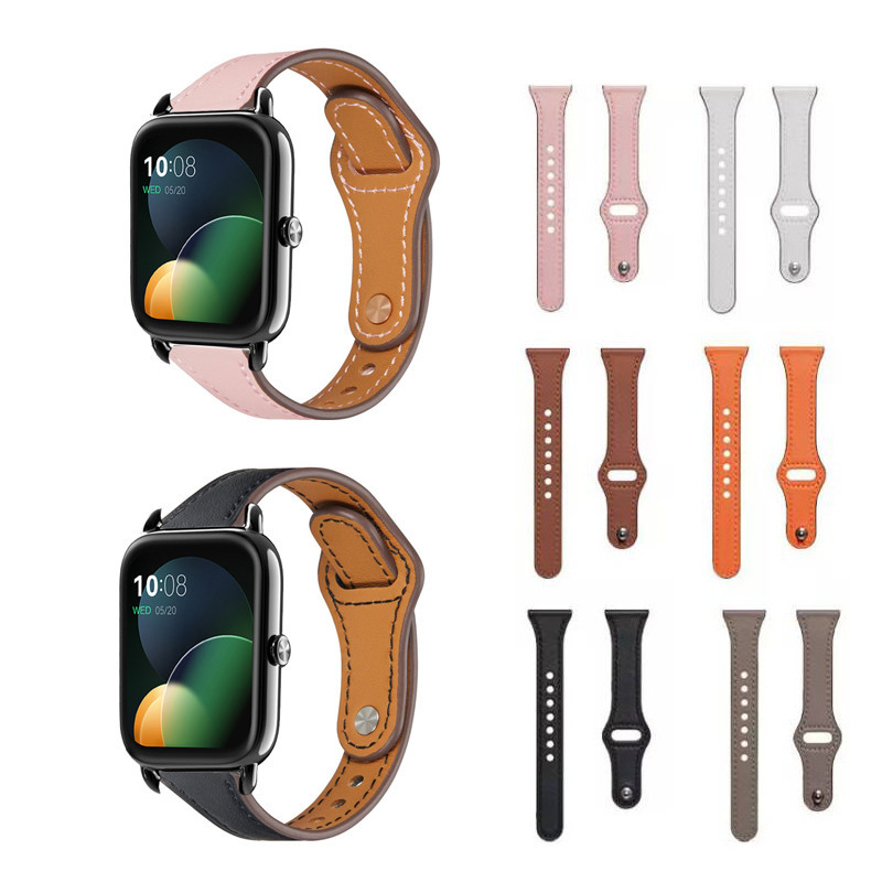 สําหรับ Haylou Solar LS05 RT LS05S RS3 LS04 RT2 LS10 GST LS02 RS4 Plus สร้อยข้อมือสายหนัง