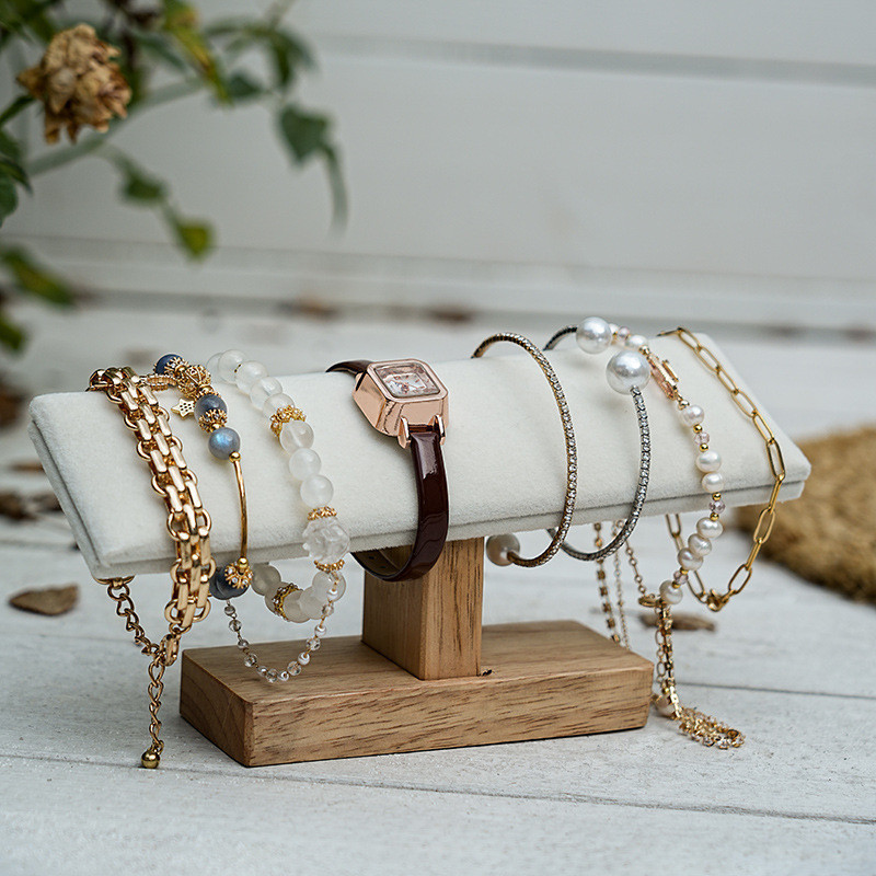 เครื่องประดับสร้อยข้อมือขาตั้งจอแสดงผลแนวตั้ง T Bar Tower Organizer สําหรับองค์กรยางรัดผม