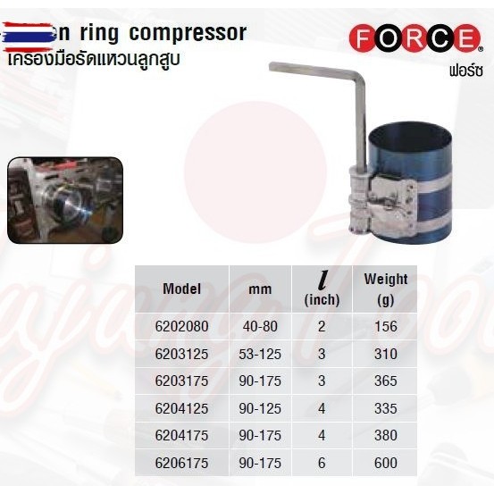 FORCE เครื่องมือรัดแหวนลูกสู Piston ring compressor