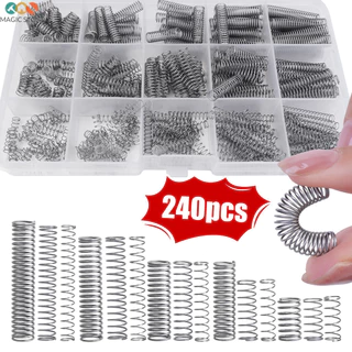 [บ้าน]ชุดสปริงซ่อมมืออาชีพ | 240 ชิ้น 304 สปริงบีบอัดสแตนเลสพร้อมที่เก็บอเนกประสงค์สําหรับช่างและโครงการ ทําเอง