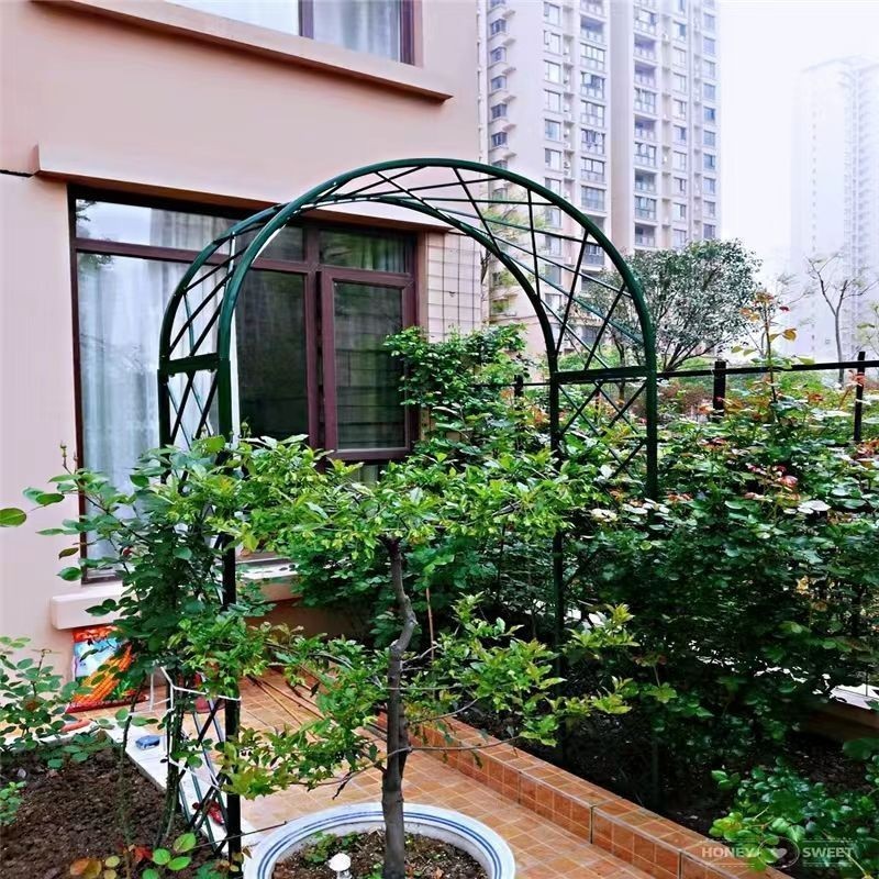 ซุ้มเหล็กดัดสไตล์ยุโรป ชั้นวางดอกไม้แบบปีนป่าย ซุ้มดอกไม้กลางแจ้ง กุหลาบเลื้อย ลานบ้าน สวน rak bunga - รูปที่ 3