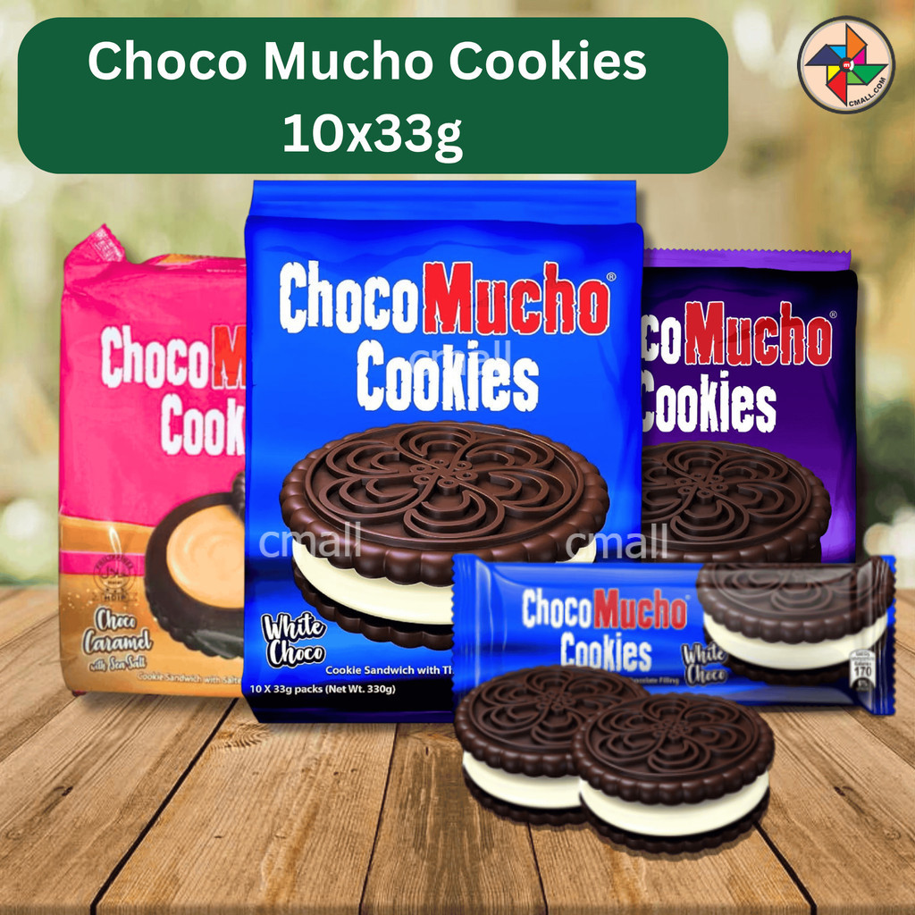 [HALAL] Choco Mucho Cookies 10 33g White Choc / Double Choco / Choco Caramel Soft & Crunchy