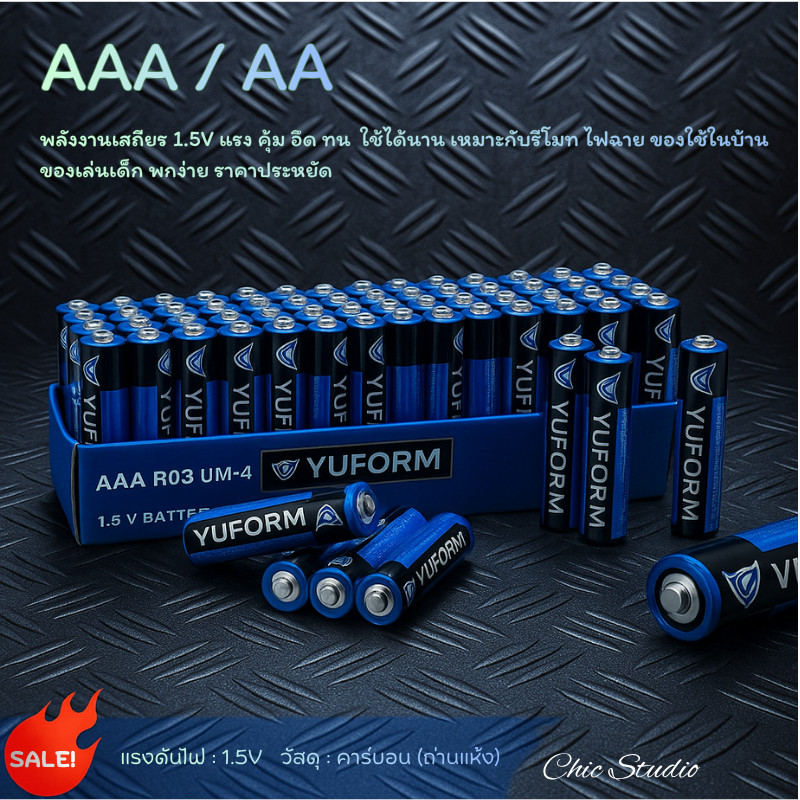 AA / AAA / 23A / LR44 / CR2032 พลังงานนิ่ง เสถียร อึดทน เหมาะสำหรับอุปกรณ์สตูดิโอ เครื่องใช้ในบ้าน และอุปกรณ์ดิจิทัล