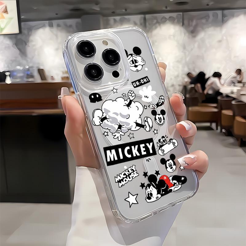 เคสโทรศัพท์สําหรับ ไอโฟน 11 12 13 14 15 16 มือโปร สูงสุด เคสใส เคสโทรศัพท์แม่เหล็กออกแบบโบว์การ์ตูนน