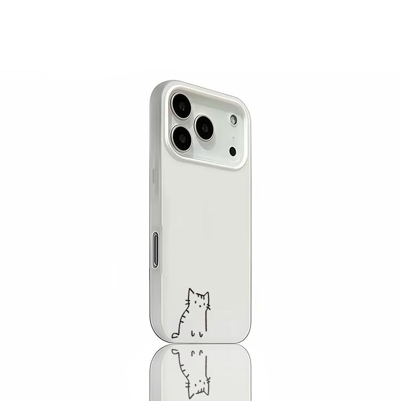 เคสโทรศัพท์ ดูดีเรียบง่าย เหมาะสำหรับเคสไอโฟน iphone 11 17 16 Pro Max XR 12 13 14 15 สีชมพูสวยงาม#080