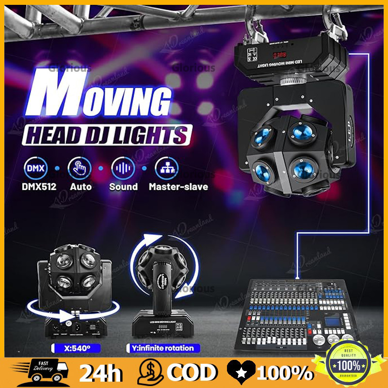 ไฟดิสโก้ ไฟเวที LED 150W ไฟปาร์ตี้ ห้องKTV เวที บาร์ ดิสโก้ หมุน 360° สั่งงานด้วยเสียง เวที บาร์ KTV A