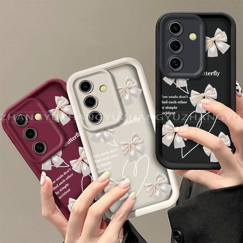 เหมาะสําหรับ Samsung S25 FE S25 PLUS S25 ULTRA เคสโทรศัพท์ผีเสื้อโบว์ anti drop ถุงลมนิรภัยซิลิโคน TPU soft shell 024