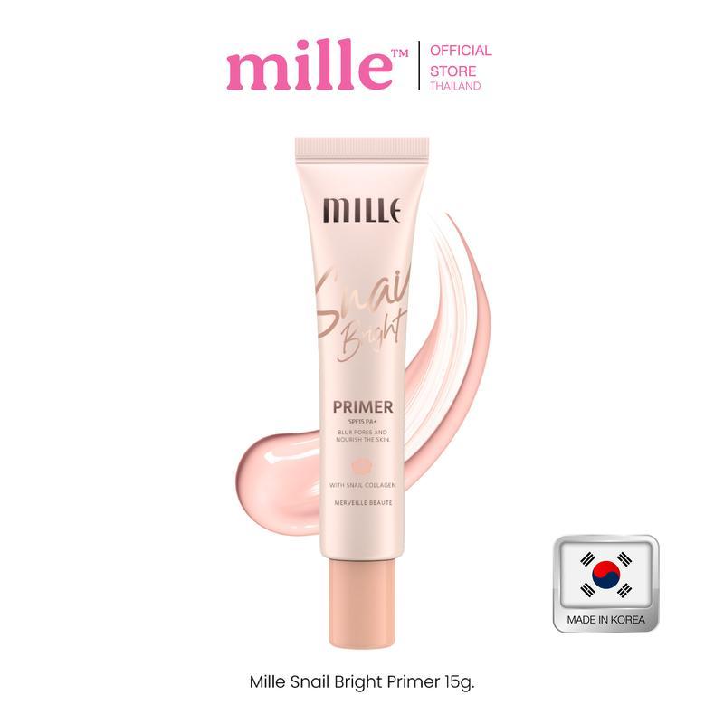 (ราคาพิเศษในไลฟ์เท่านั้น) Mille คอลลาเจนไพรเมอร์ Snail Bright Primer 15g. EXP:03.03.2027
