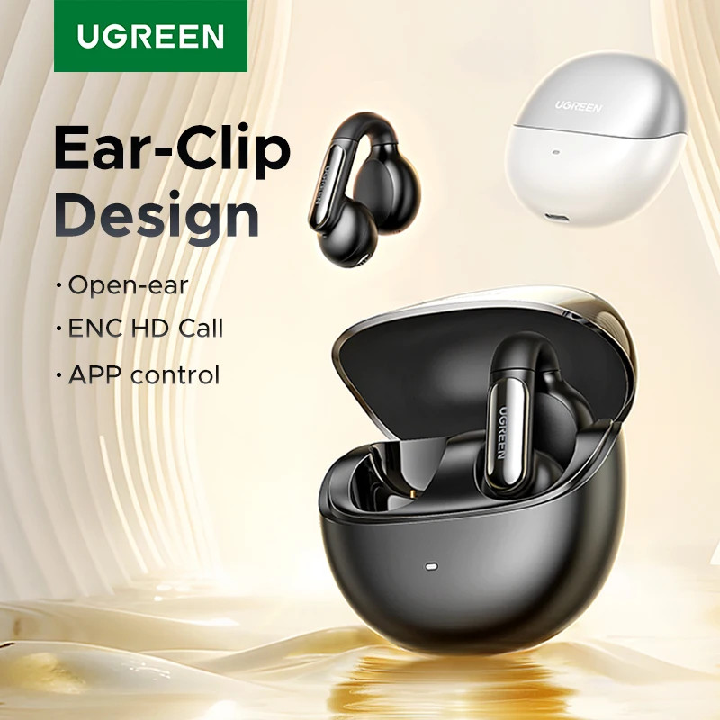 UGREEN หูฟังไร้สาย HiTune S5 TWS หูฟังแบบหนีบหูหูฟังบลูทูธสําหรับเล่นกีฬาสําหรับโทรศัพท์