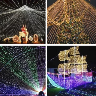 ไฟประดับ LED กันน้ำ 10เมตร 100LED ไฟตกแต่งห้อง ไฟคริสต์มาส ไฟสายรุ้ง คาเฟ่ สวน แสงวอร์ม ประหยัดไฟ